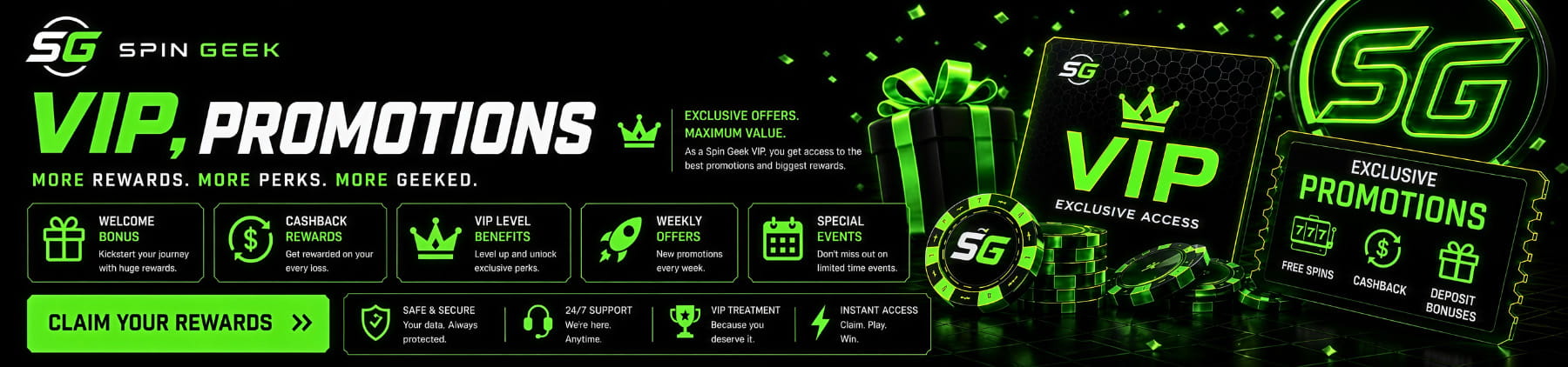 SpinGeek promotional artwork for casino and sportsbook campaigns